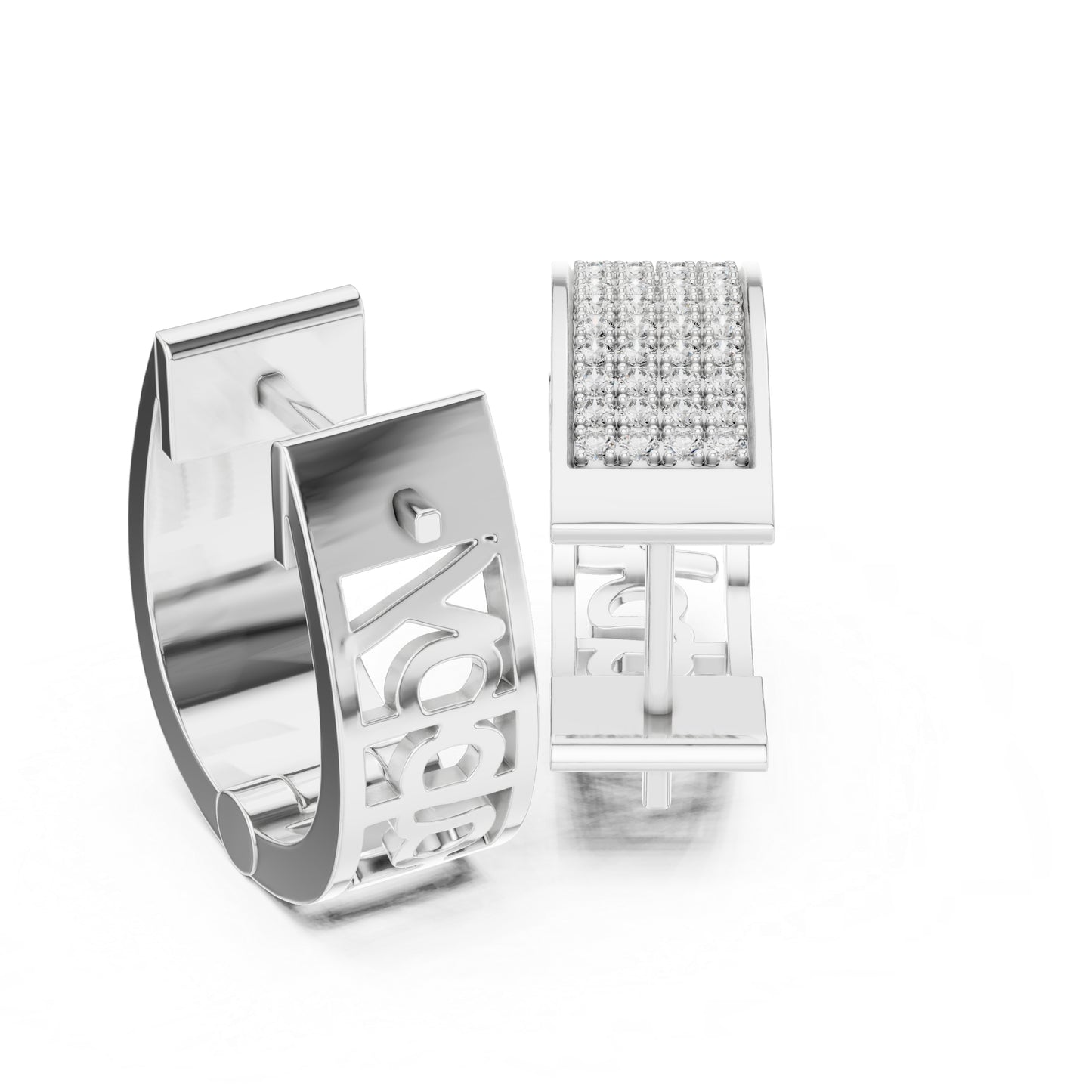 Women’s Office Wear Earrings in 14K White Gold with Round Lab-Grown Diamonds - Pure Carat