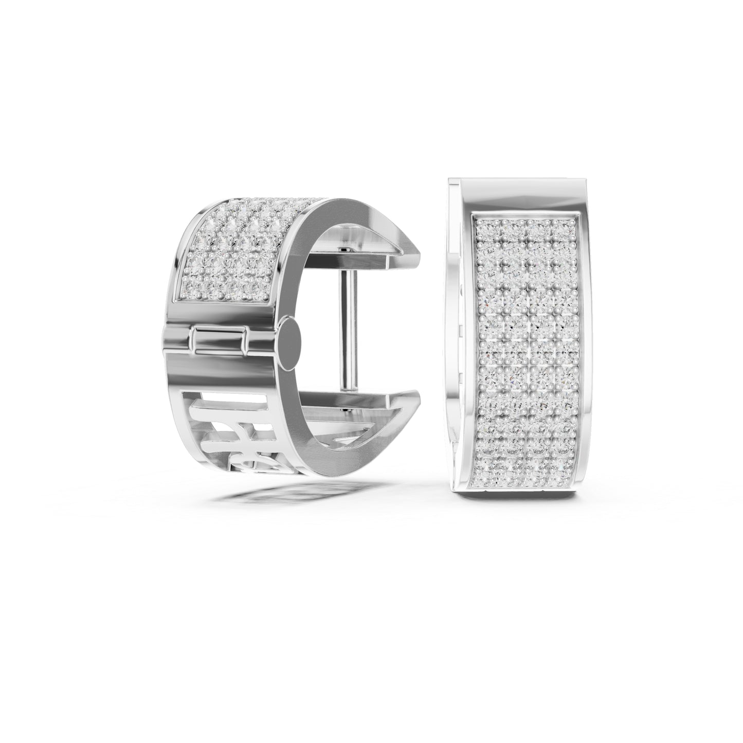 Women’s Office Wear Earrings in 14K White Gold with Round Lab-Grown Diamonds - Pure Carat