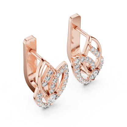 Pure Carat 18K White Gold Round Cut Lab-Grown Diamond Earrings for Women