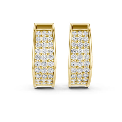 14K Yellow Gold Bridal Drop Earrings with Round Lab-Grown Diamonds - Pure Carat
