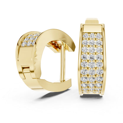 14K Yellow Gold Bridal Drop Earrings with Round Lab-Grown Diamonds - Pure Carat