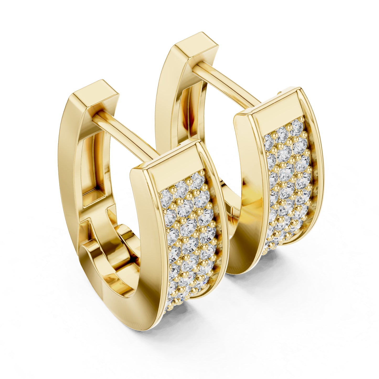 14K Yellow Gold Bridal Drop Earrings with Round Lab-Grown Diamonds - Pure Carat