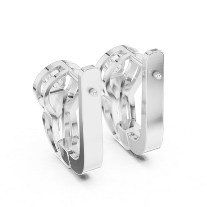 Women’s Anniversary Gift Earrings in 18K Yellow Gold with Round Cut Diamonds - Pure Carat