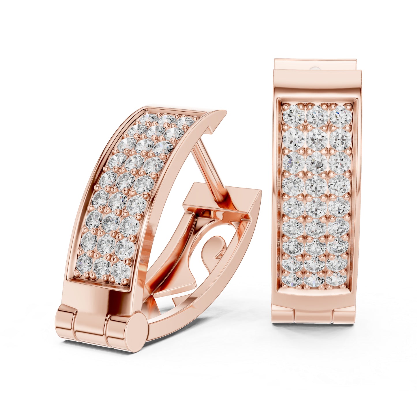 18K White Gold Round Cut Diamond Earrings for Women - Wedding Jewellery - Pure Carat