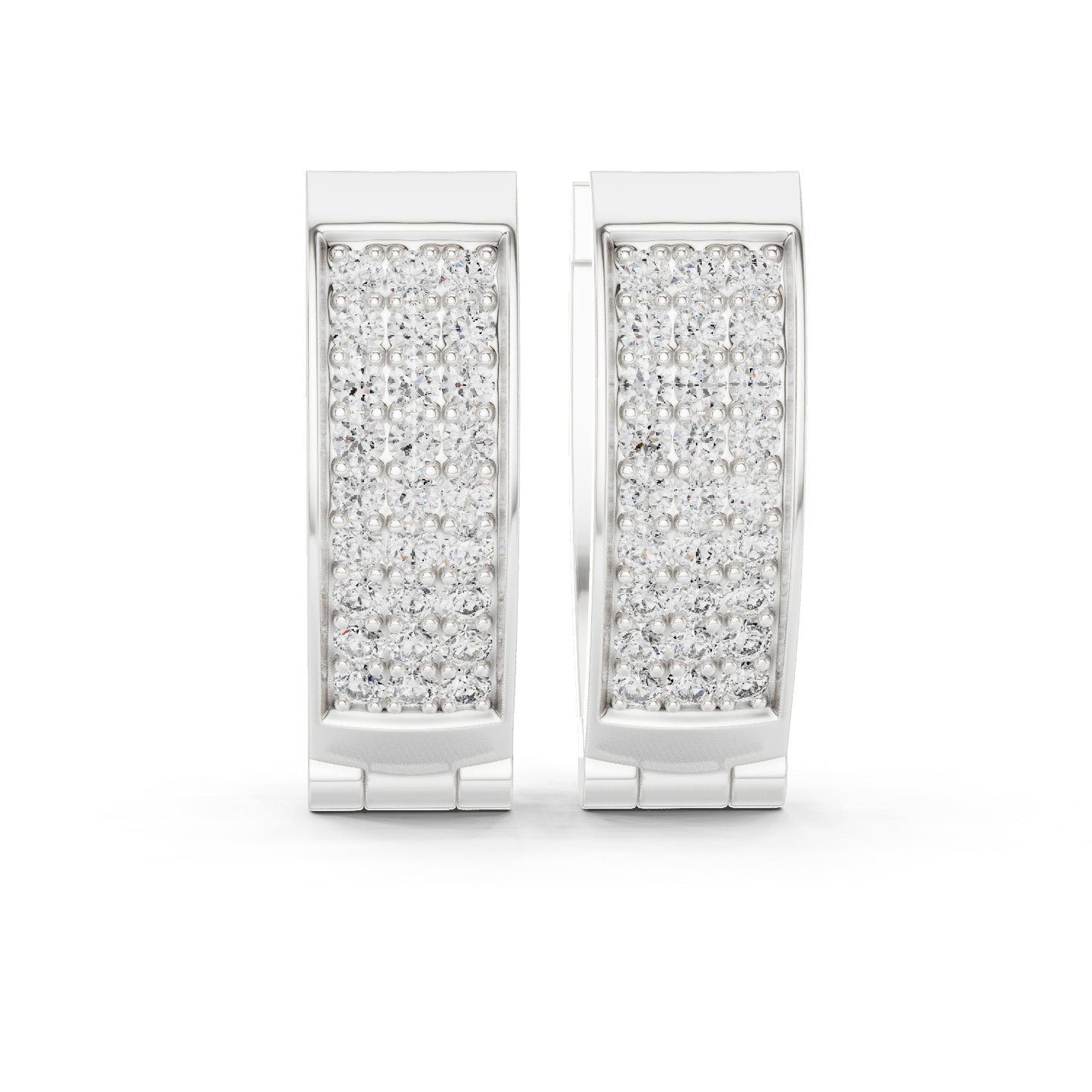 18K White Gold Round Cut Diamond Earrings for Women - Wedding Jewellery - Pure Carat