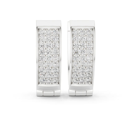 18K White Gold Round Cut Diamond Earrings for Women - Wedding Jewellery - Pure Carat