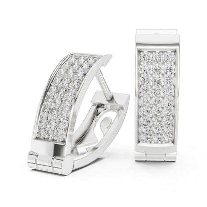 18K White Gold Round Cut Diamond Earrings for Women - Wedding Jewellery - Pure Carat