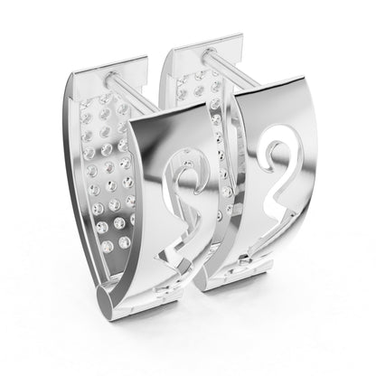 18K White Gold Round Cut Diamond Earrings for Women - Wedding Jewellery - Pure Carat