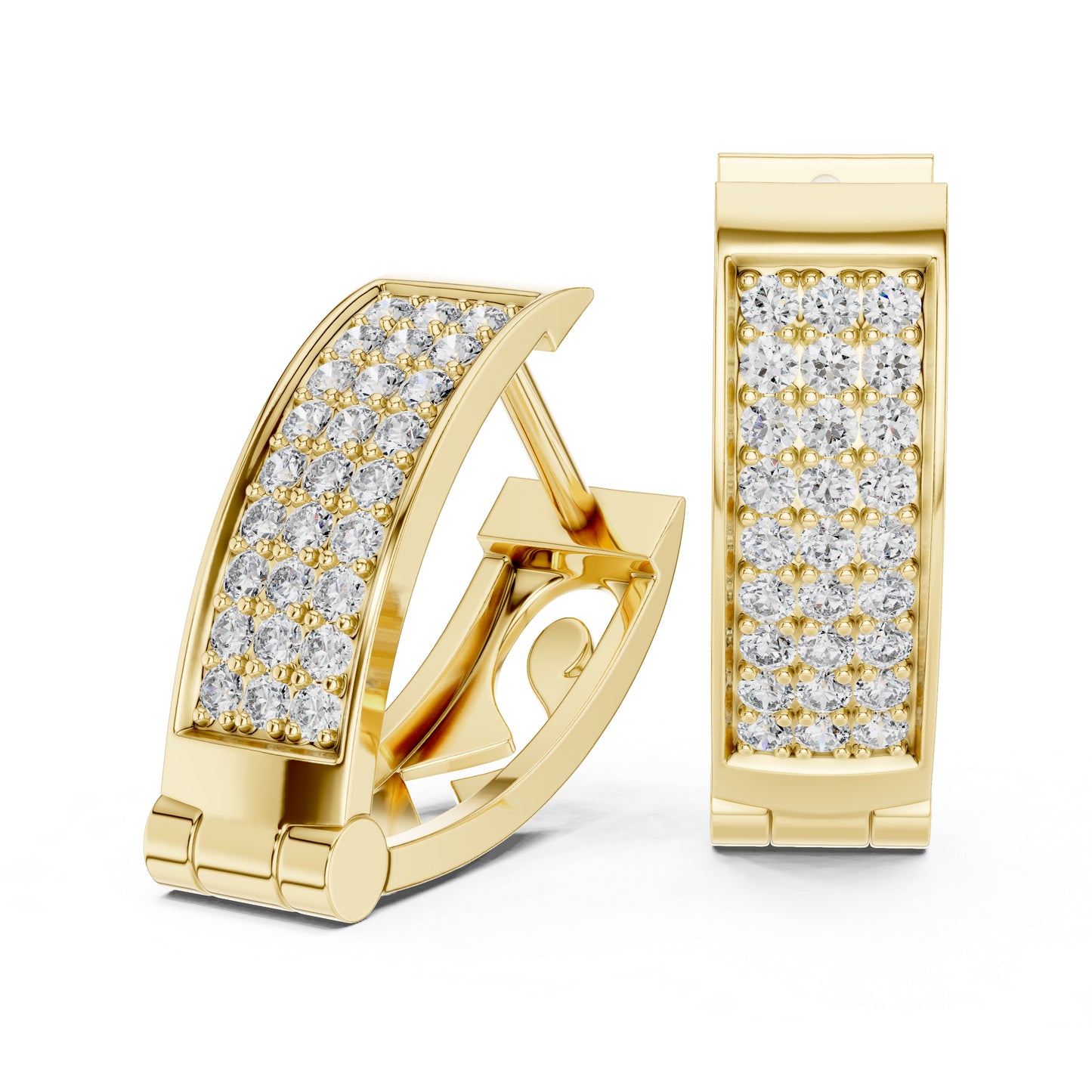18K White Gold Round Cut Diamond Earrings for Women - Wedding Jewellery - Pure Carat