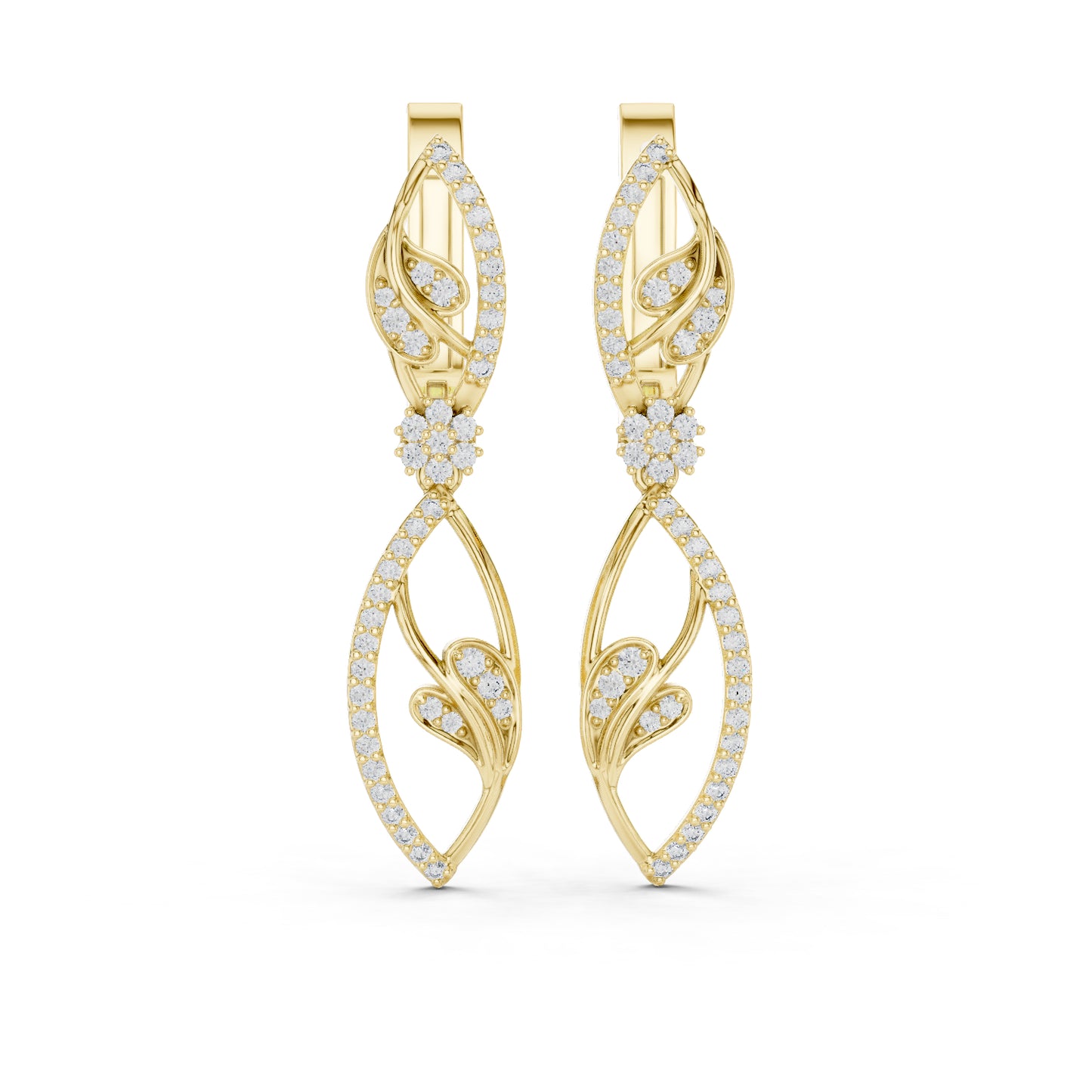 Pure Carat 14K Rose Gold Round Cut Lab-Grown Diamond Earrings for Women – Collection