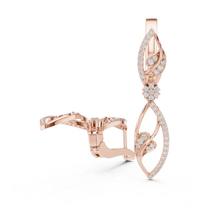 Pure Carat 14K Rose Gold Round Cut Lab-Grown Diamond Earrings for Women – Collection