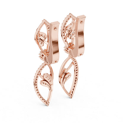 Pure Carat 14K Rose Gold Round Cut Lab-Grown Diamond Earrings for Women – Collection