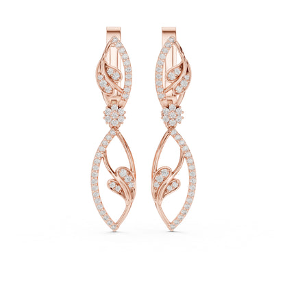 Pure Carat 14K Rose Gold Round Cut Lab-Grown Diamond Earrings for Women – Collection