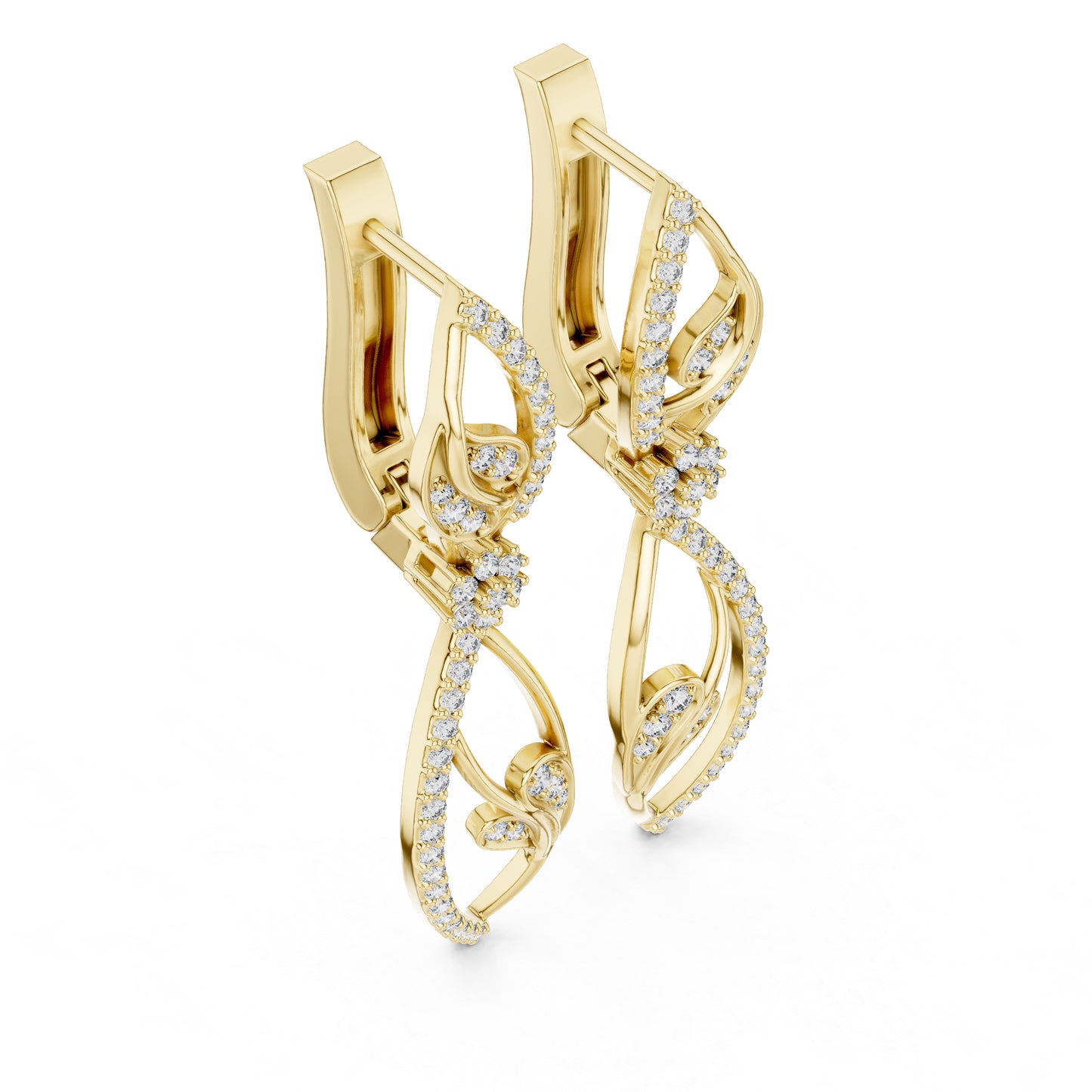 Pure Carat 14K Rose Gold Round Cut Lab-Grown Diamond Earrings for Women – Collection
