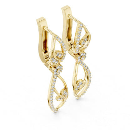 Pure Carat 14K Rose Gold Round Cut Lab-Grown Diamond Earrings for Women – Collection