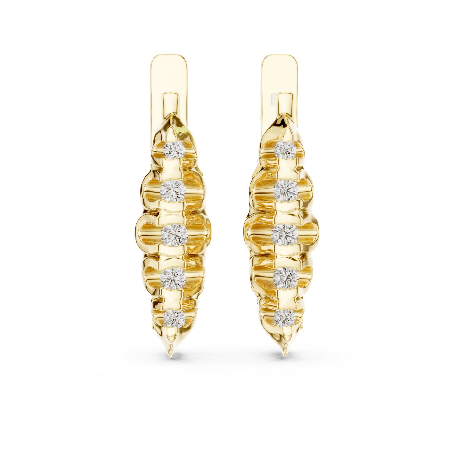 14K White Gold Everyday Wear Drop Earrings with Round Lab-Grown Diamonds | Pure Carat