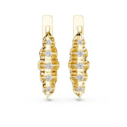 14K White Gold Everyday Wear Drop Earrings with Round Lab-Grown Diamonds | Pure Carat