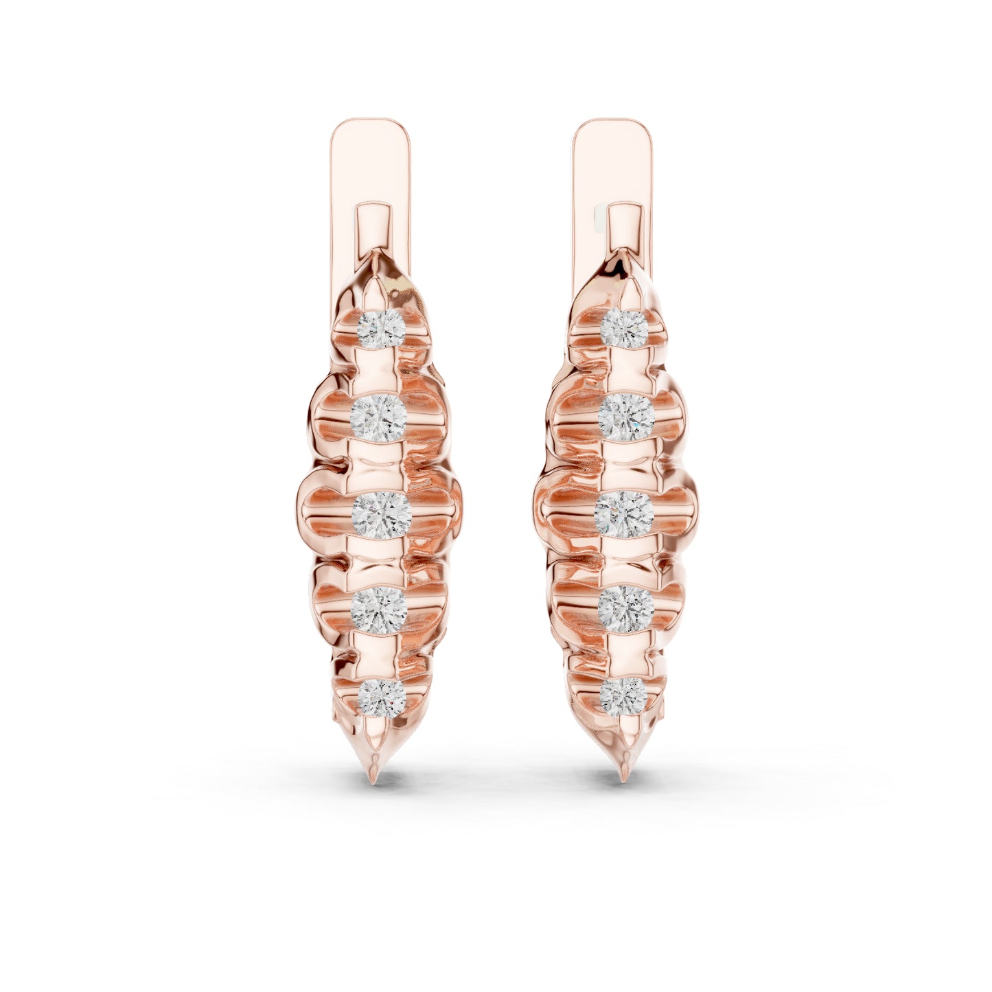 14K White Gold Everyday Wear Drop Earrings with Round Lab-Grown Diamonds | Pure Carat