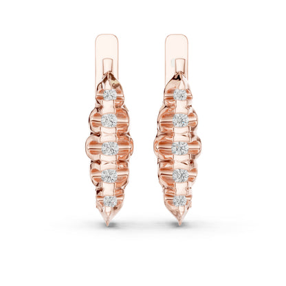 14K White Gold Everyday Wear Drop Earrings with Round Lab-Grown Diamonds | Pure Carat
