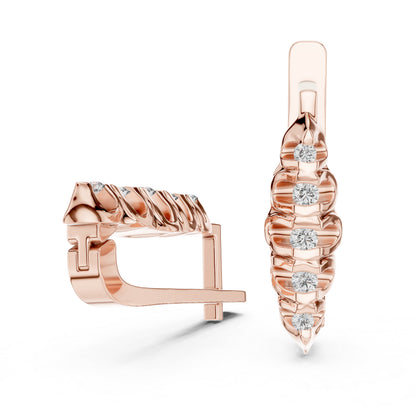 14K White Gold Everyday Wear Drop Earrings with Round Lab-Grown Diamonds | Pure Carat