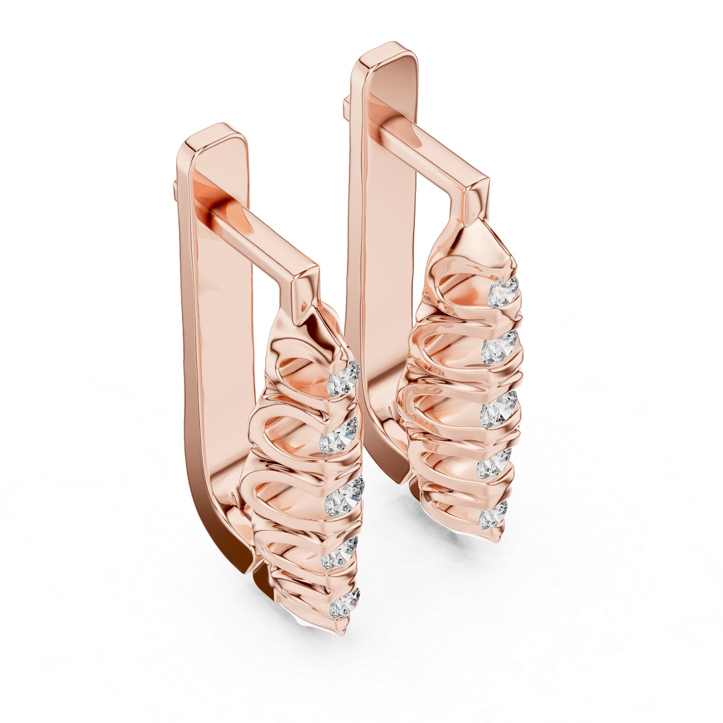 14K White Gold Everyday Wear Drop Earrings with Round Lab-Grown Diamonds | Pure Carat