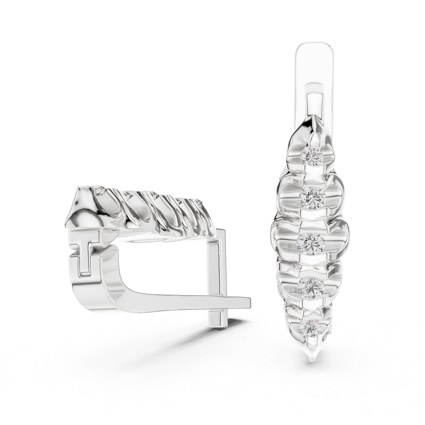 14K White Gold Everyday Wear Drop Earrings with Round Lab-Grown Diamonds | Pure Carat