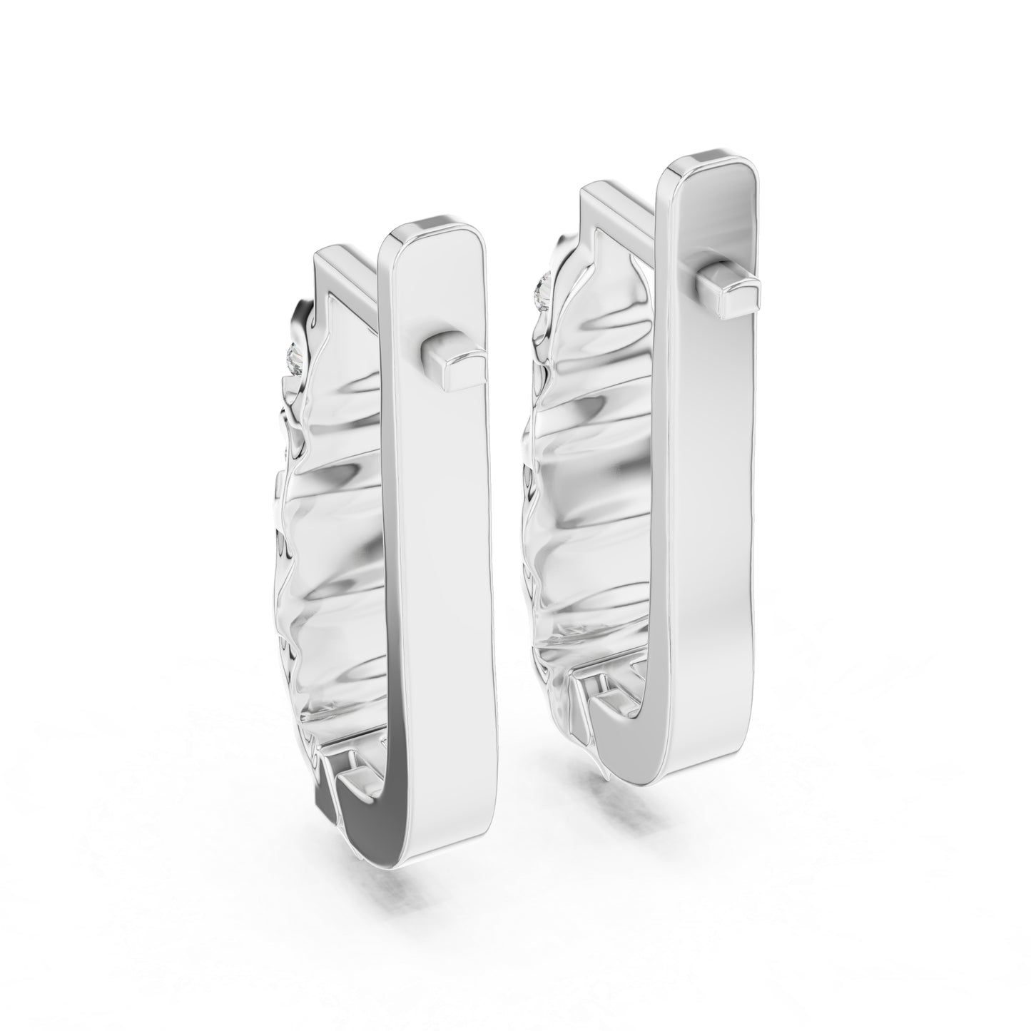 14K White Gold Everyday Wear Drop Earrings with Round Lab-Grown Diamonds | Pure Carat