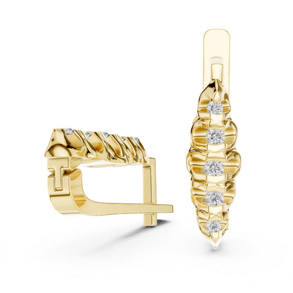 14K White Gold Everyday Wear Drop Earrings with Round Lab-Grown Diamonds | Pure Carat