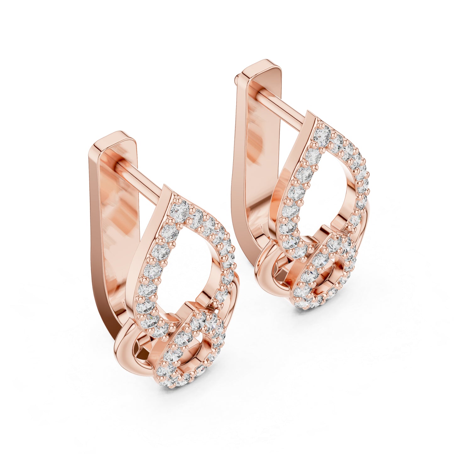 Women’s Engagement Earrings in 18K Yellow Gold with Round Lab-Grown Diamonds | Pure Carat