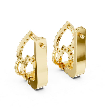 Women’s Engagement Earrings in 18K Yellow Gold with Round Lab-Grown Diamonds | Pure Carat
