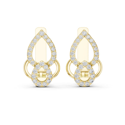 Women’s Engagement Earrings in 18K Yellow Gold with Round Lab-Grown Diamonds | Pure Carat