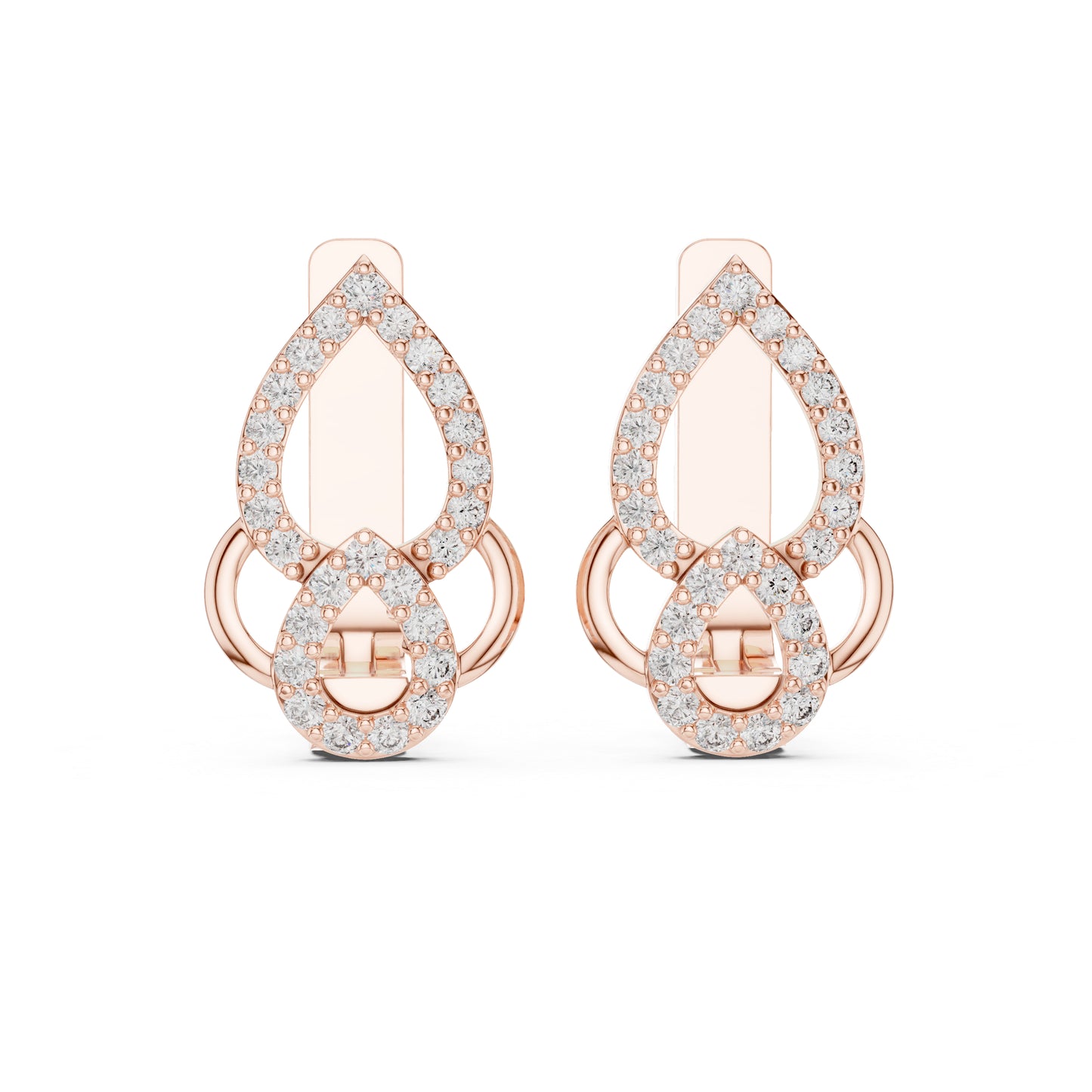 Women’s Engagement Earrings in 18K Yellow Gold with Round Lab-Grown Diamonds | Pure Carat