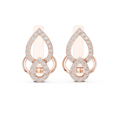 Women’s Engagement Earrings in 18K Yellow Gold with Round Lab-Grown Diamonds | Pure Carat