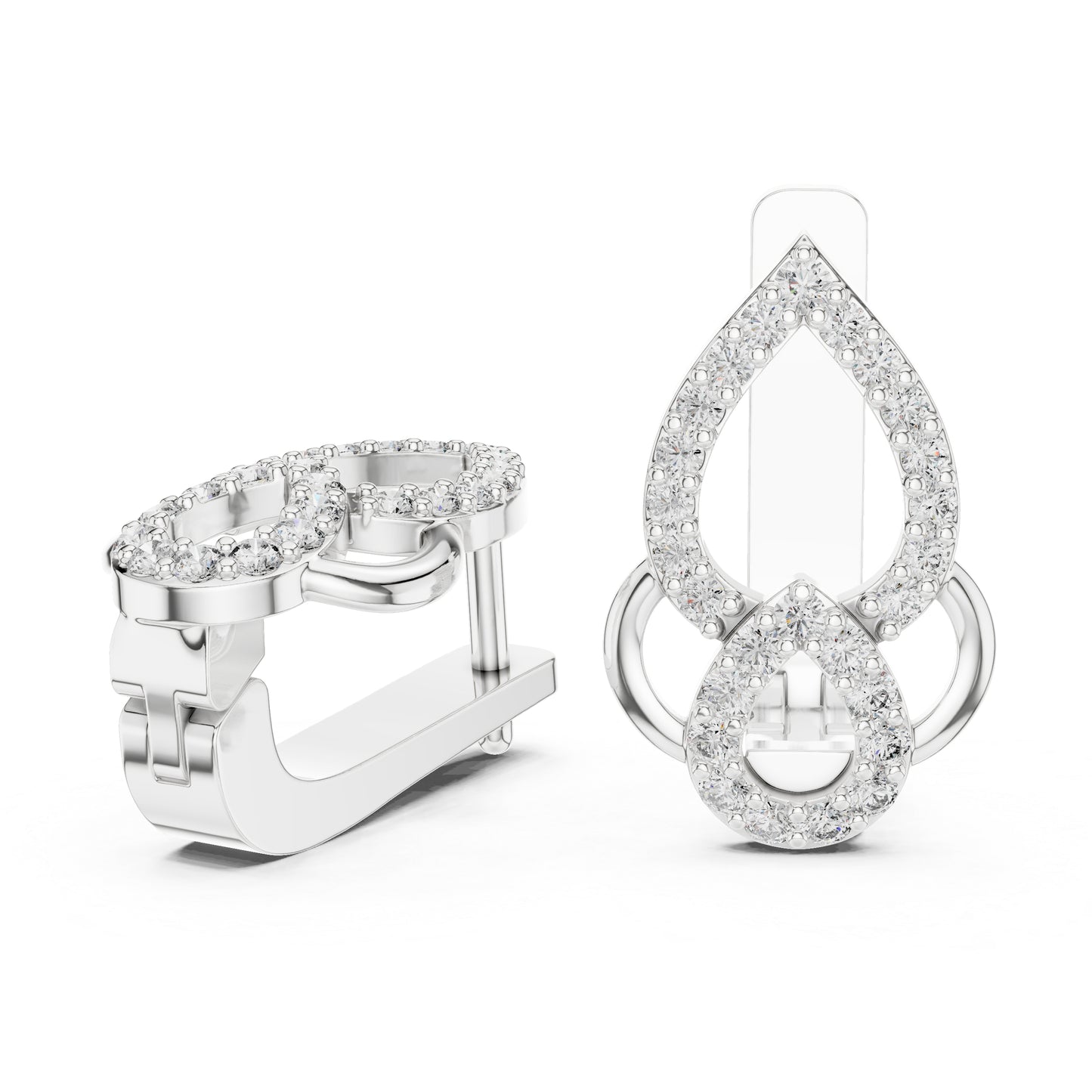Women’s Engagement Earrings in 18K Yellow Gold with Round Lab-Grown Diamonds | Pure Carat