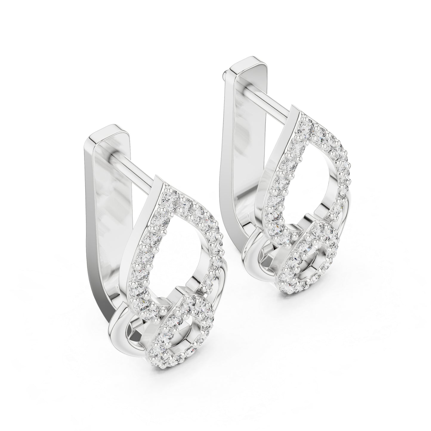 Women’s Engagement Earrings in 18K Yellow Gold with Round Lab-Grown Diamonds | Pure Carat