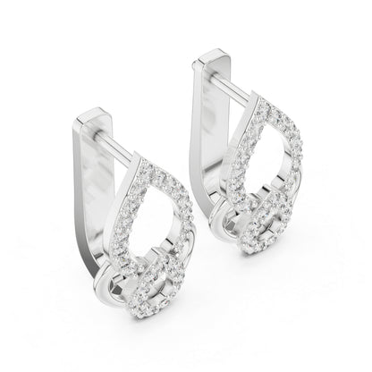 Women’s Engagement Earrings in 18K Yellow Gold with Round Lab-Grown Diamonds | Pure Carat