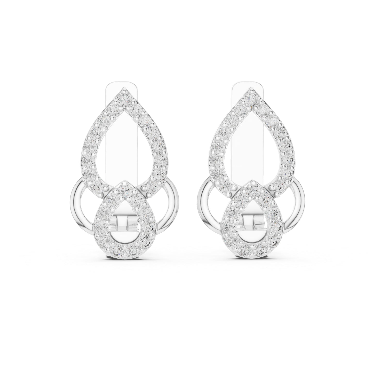 Women’s Engagement Earrings in 18K Yellow Gold with Round Lab-Grown Diamonds | Pure Carat