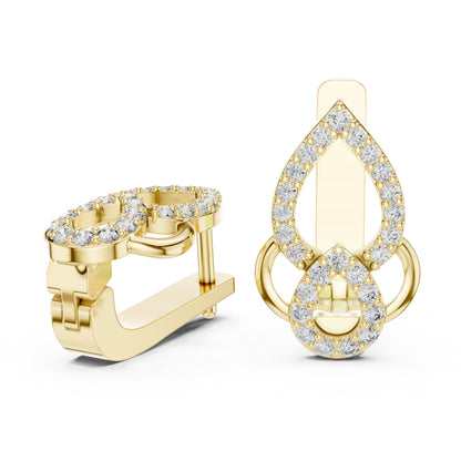 Women’s Engagement Earrings in 18K Yellow Gold with Round Lab-Grown Diamonds | Pure Carat