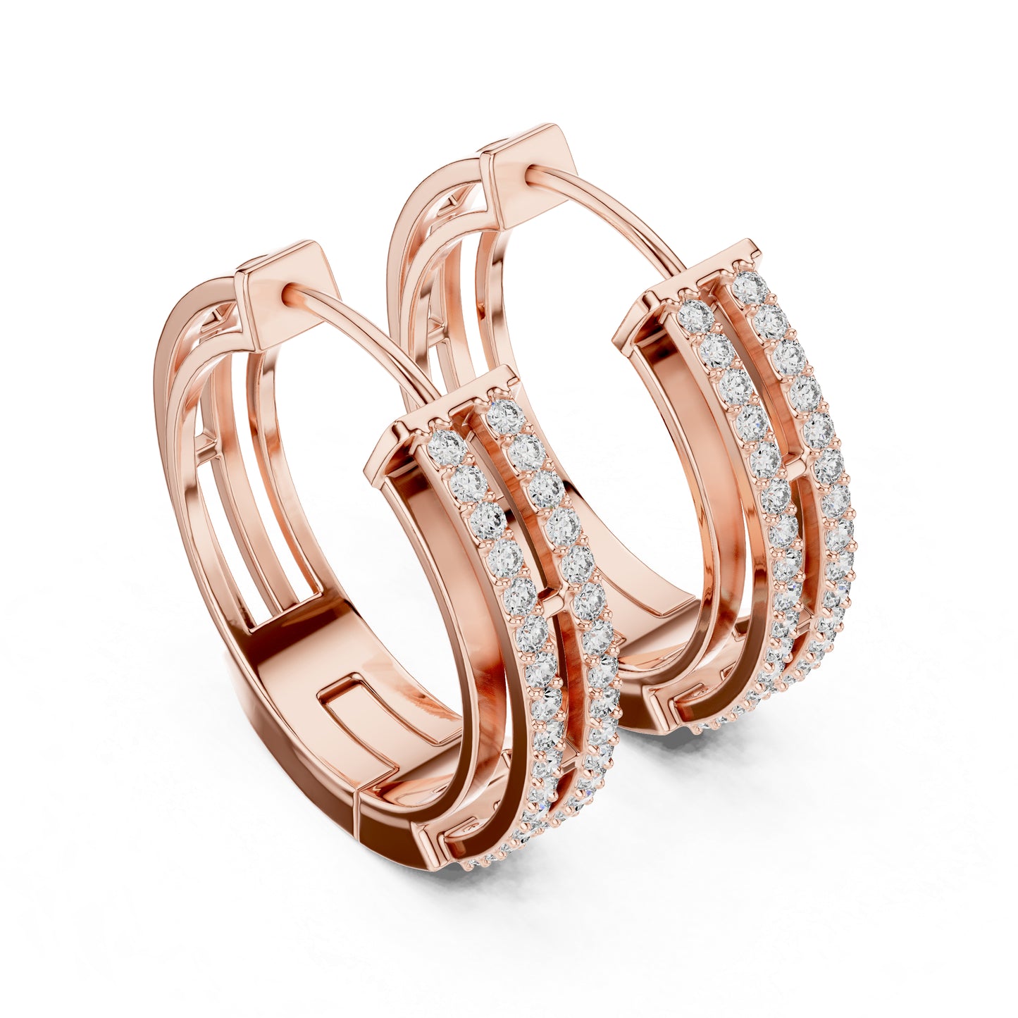 Women’s Bridal Earrings in 14K Yellow Gold with Round Lab-Grown Diamonds | Pure Carat