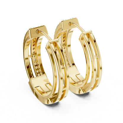 Women’s Bridal Earrings in 14K Yellow Gold with Round Lab-Grown Diamonds | Pure Carat
