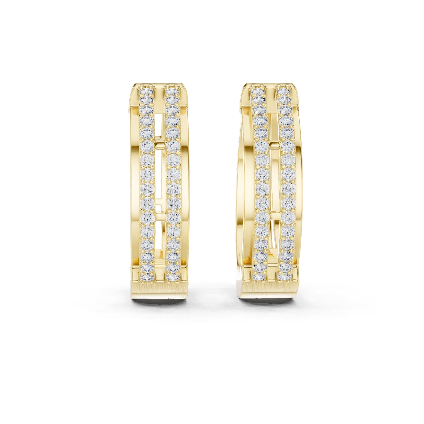 Women’s Bridal Earrings in 14K Yellow Gold with Round Lab-Grown Diamonds | Pure Carat