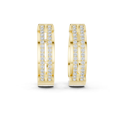Women’s Bridal Earrings in 14K Yellow Gold with Round Lab-Grown Diamonds | Pure Carat