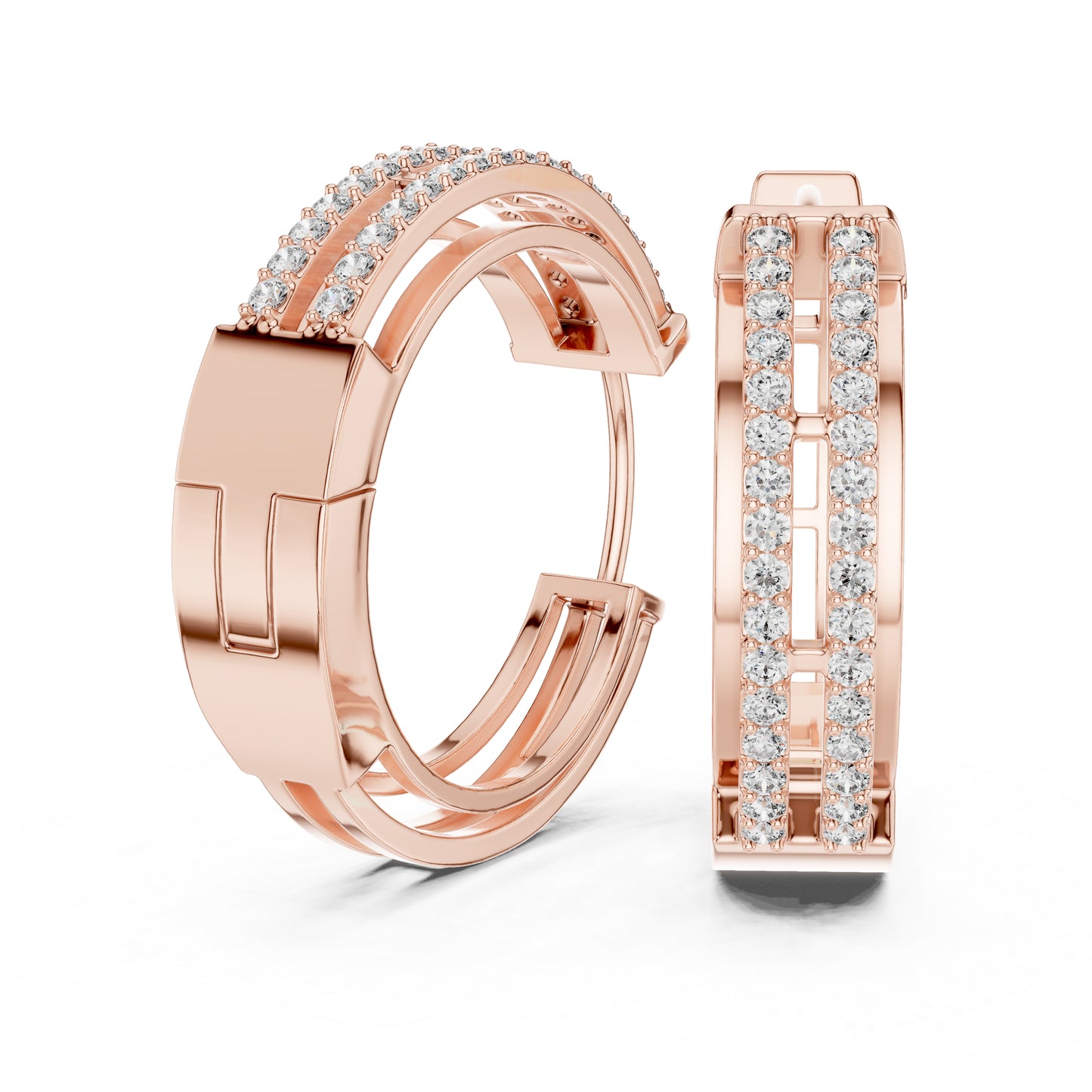 Women’s Bridal Earrings in 14K Yellow Gold with Round Lab-Grown Diamonds | Pure Carat