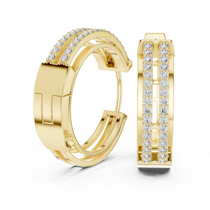 Women’s Bridal Earrings in 14K Yellow Gold with Round Lab-Grown Diamonds | Pure Carat