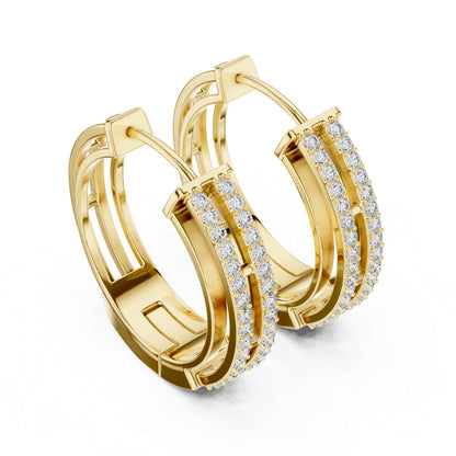 Women’s Bridal Earrings in 14K Yellow Gold with Round Lab-Grown Diamonds | Pure Carat