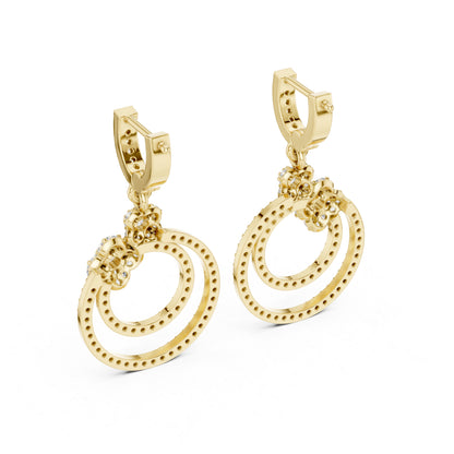 14K Rose Gold Round Lab-Grown Diamond Earrings for Women | Party Wear | Pure Carat