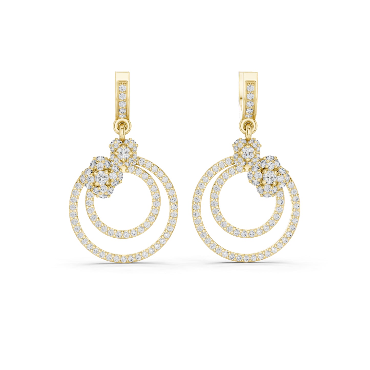 14K Rose Gold Round Lab-Grown Diamond Earrings for Women | Party Wear | Pure Carat