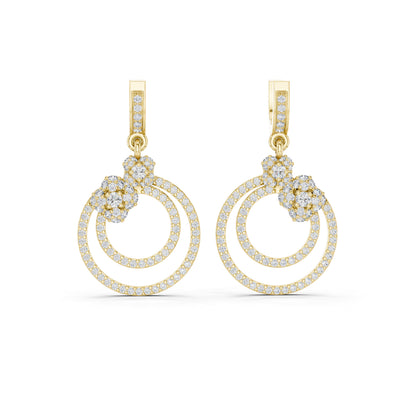 14K Rose Gold Round Lab-Grown Diamond Earrings for Women | Party Wear | Pure Carat
