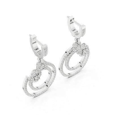 14K Rose Gold Round Lab-Grown Diamond Earrings for Women | Party Wear | Pure Carat