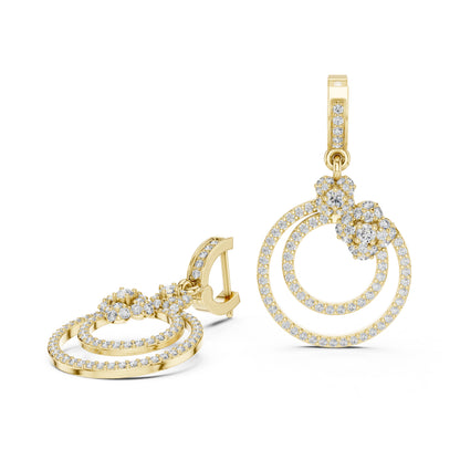 14K Rose Gold Round Lab-Grown Diamond Earrings for Women | Party Wear | Pure Carat